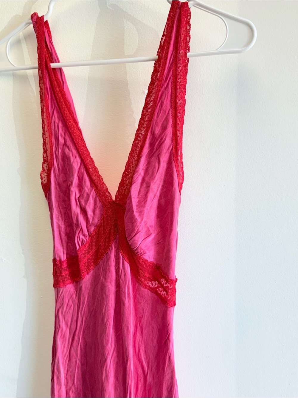 VRG Girl Meet Me On The Dance Floor Bias Cut Slip Maxi Dress Small Pink Red - Picture 6 of 15